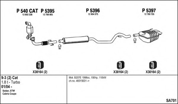 FENNO SA701 Exhaust System